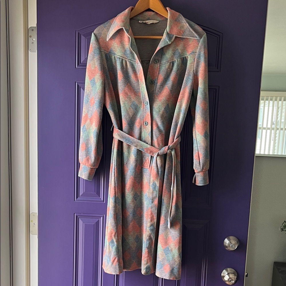 VINTAGE Country Miss Stylish Multicolor Button-Up Dress